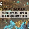 3D开机号试机号金码对应码近十期，看看最近十期的号码变化情况吧！