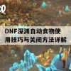 DNF深渊自动食物使用技巧与关闭方法详解