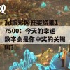 3d乐彩网开奖结果17500：今天的幸运数字会是你中奖的关键吗？