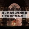 2024年澳门生肖表图，快来看正版对照表！正版澳门2024生肖表图对表