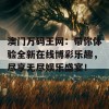 澳门万码王网：带你体验全新在线博彩乐趣，尽享无尽娱乐盛宴！