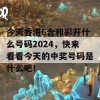 今天香港6合和彩开什么号码2024，快来看看今天的中奖号码是什么吧！