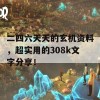 二四六天天的玄机资料，超实用的308k文字分享！