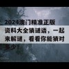 2024澳门精准正版资料大全猜谜语，一起来解谜，看看你能猜对多少！