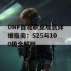 DNF百花职业加点详细指南：525与100级全解析