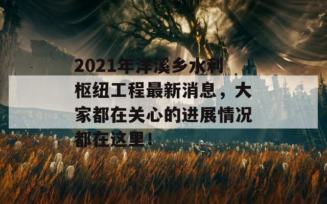 2021年洋溪乡水利枢纽工程最新消息，大家都在关心的进展情况都在这里！