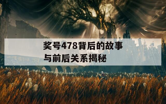 奖号478背后的故事与前后关系揭秘