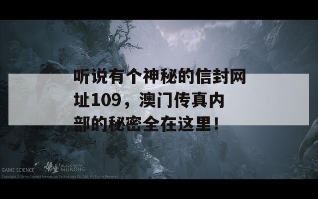 听说有个神秘的信封网址109，澳门传真内部的秘密全在这里！