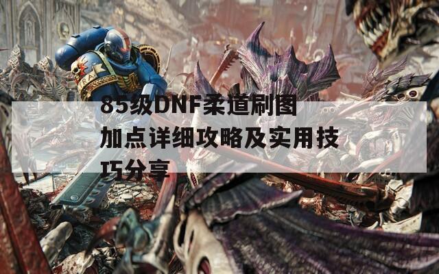 85级DNF柔道刷图加点详细攻略及实用技巧分享