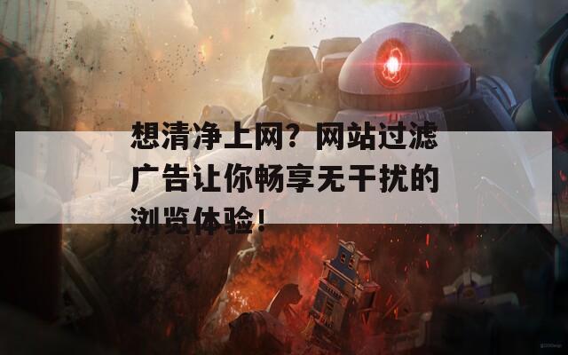 想清净上网？网站过滤广告让你畅享无干扰的浏览体验！