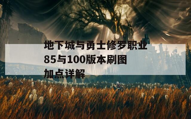 地下城与勇士修罗职业85与100版本刷图加点详解