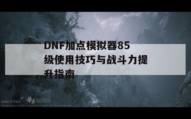 DNF加点模拟器85级使用技巧与战斗力提升指南