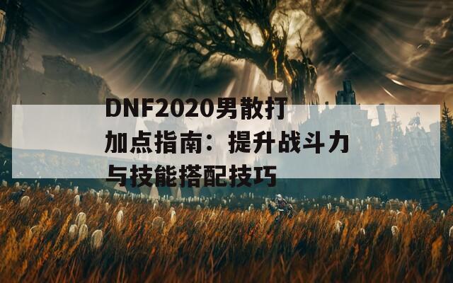 DNF2020男散打加点指南：提升战斗力与技能搭配技巧