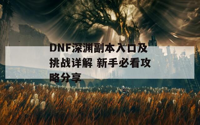 DNF深渊副本入口及挑战详解 新手必看攻略分享