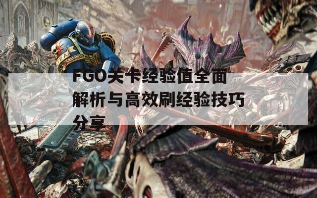 FGO关卡经验值全面解析与高效刷经验技巧分享