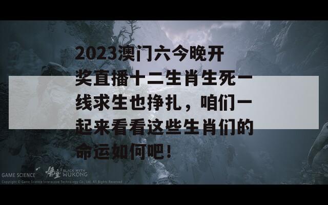 2023澳门六今晚开奖直播十二生肖生死一线求生也挣扎，咱们一起来看看这些生肖们的命运如何吧！