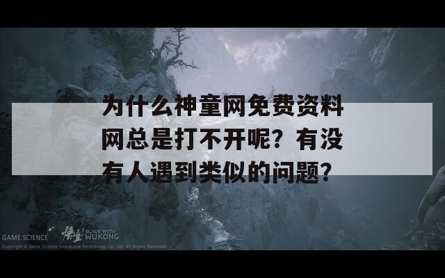 为什么神童网免费资料网总是打不开呢？有没有人遇到类似的问题？