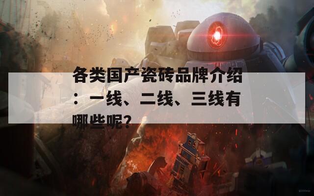 各类国产瓷砖品牌介绍：一线、二线、三线有哪些呢？