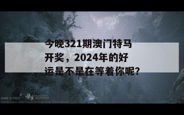 今晚321期澳门特马开奖，2024年的好运是不是在等着你呢？