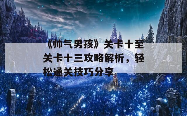 《帅气男孩》关卡十至关卡十三攻略解析，轻松通关技巧分享