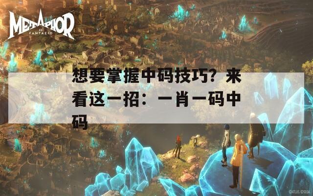 想要掌握中码技巧？来看这一招：一肖一码中码