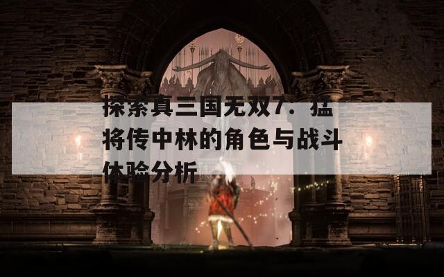 探索真三国无双7：猛将传中林的角色与战斗体验分析